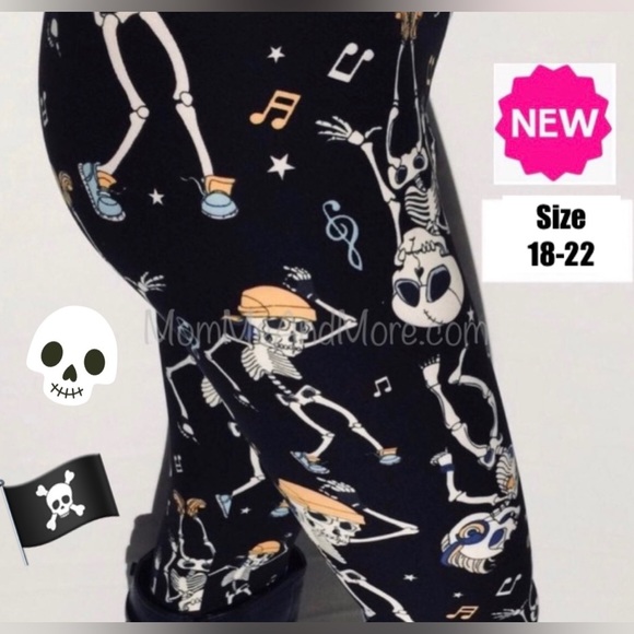 🏴‍☠️XPlus NEW Womens Pirate Skeleton Skull Leggings, Adult Halloween Costume - Picture 1 of 13